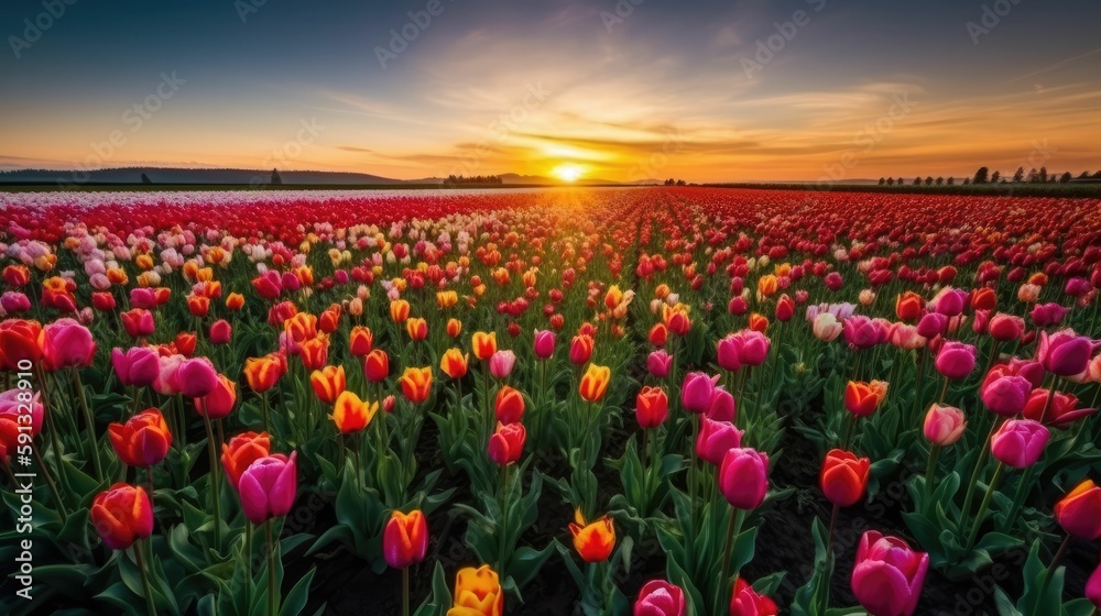 Vibrant tulip fields Vibrant tulip fields