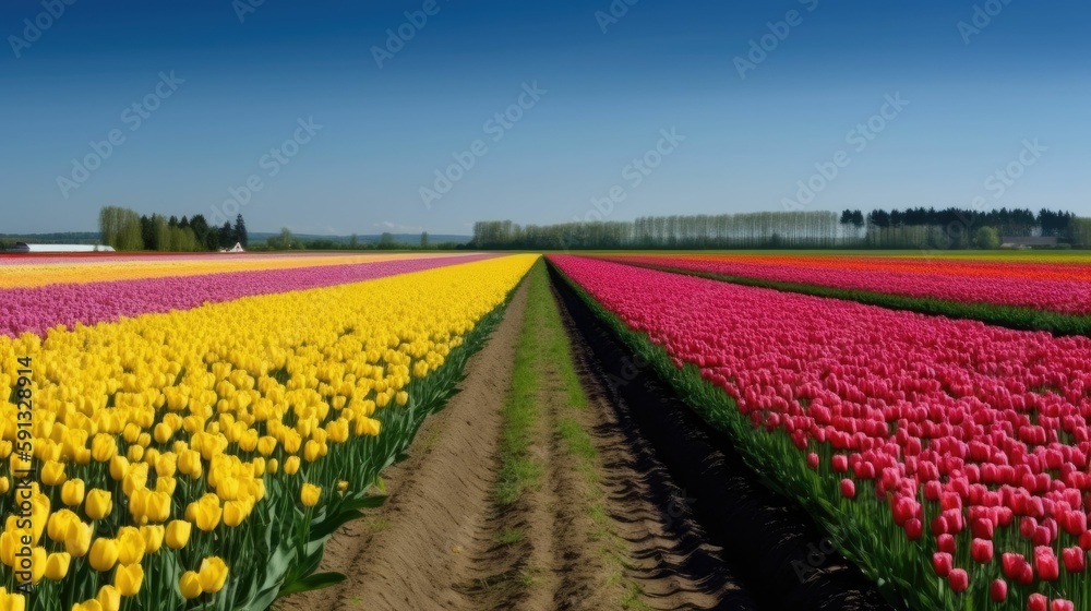 Vibrant and playful tulip fields