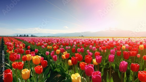 Vibrant and playful tulip fields