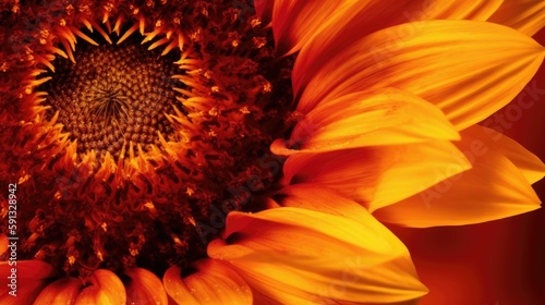 Radiant sunflower prints wallpaper in warm colors