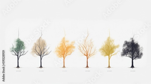 Modern minimalistic wallpaper of trees