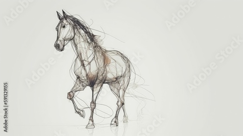 Minimalistic drawings of horses