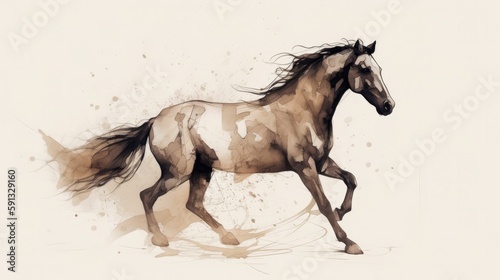 Minimalistic horse drawings wallpaper