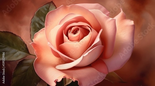 Elegant wallpaper with rose prints in soft colors