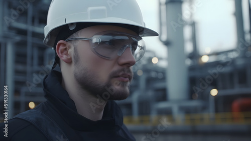 Empowered worker in industry with vision of the future