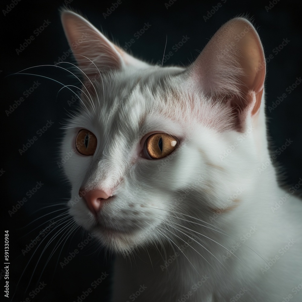 Studio Portraits of a Turkish Van cat