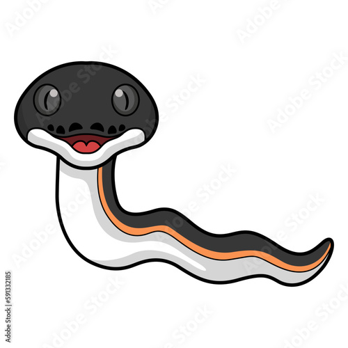 Cute gold albertisi snake cartoon photo