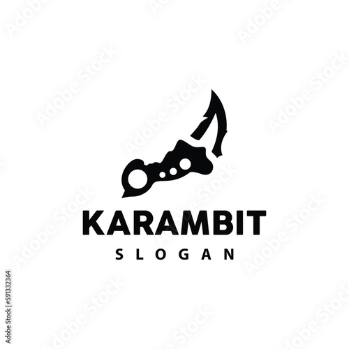 Kerambit Logo, Indonesia Fighting Weapon Vector, Ninja Fighting Tool Simple Design, Template Illustration Symbol Icon