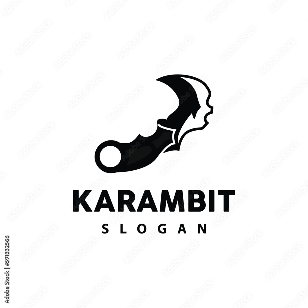 Fototapeta premium Kerambit Logo, Indonesia Fighting Weapon Vector, Ninja Fighting Tool Simple Design, Template Illustration Symbol Icon