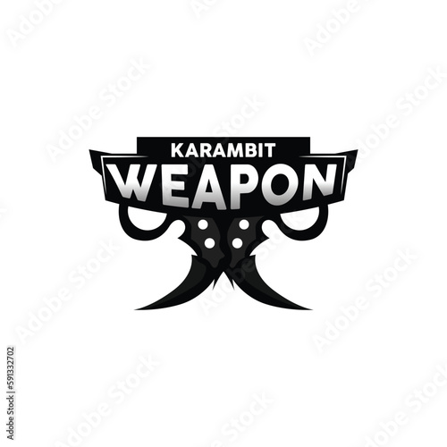Kerambit Logo, Indonesia Fighting Weapon Vector, Ninja Fighting Tool Simple Design, Template Illustration Symbol Icon