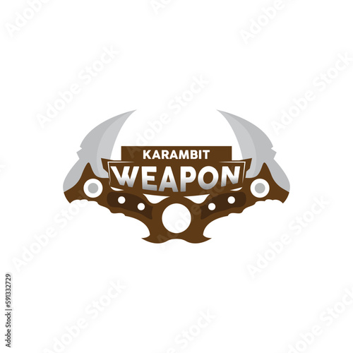 Kerambit Logo, Indonesia Fighting Weapon Vector, Ninja Fighting Tool Simple Design, Template Illustration Symbol Icon