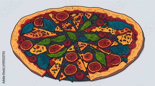pizza on a blackboard