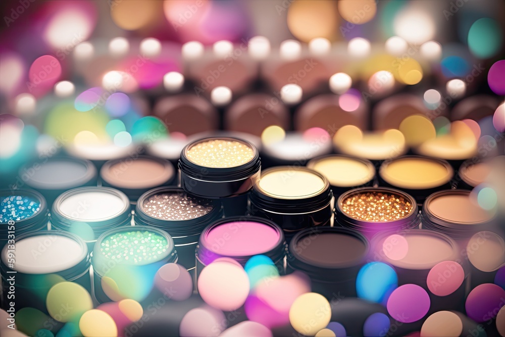 colorful array of eyeshadows. Generative AI colorful array of eyeshadows. Generative AI
