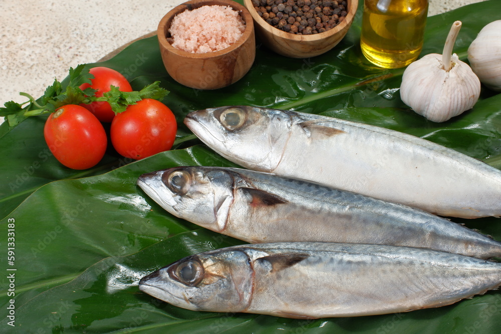 Fresh sardines fish with ingredients ,Fresh seafood concept. Fresh sardines fish with ingredients ,Fresh seafood concept.