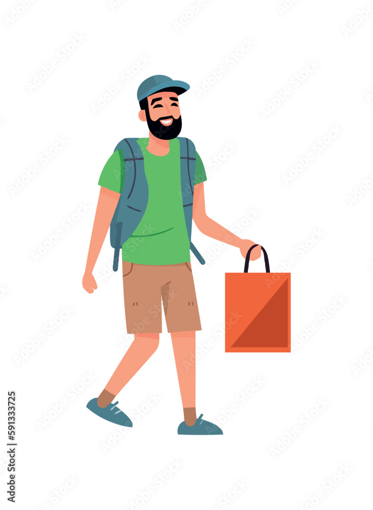 One person hiking with backpack One person hiking with backpack