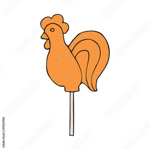 Vector hand drawn doodle sketch colored candy roaster isolated on white background