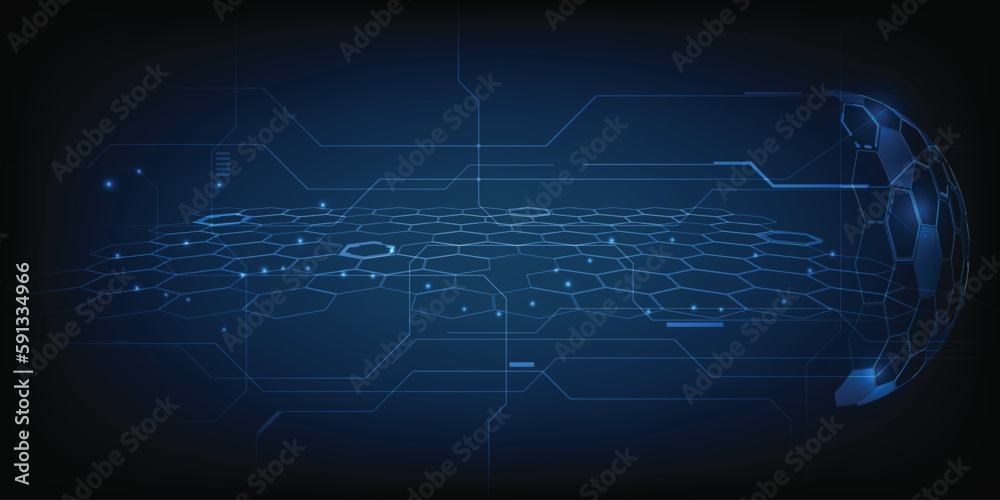 Fototapeta premium Vector illustrations of futurstic digital innovation and technology with digital element and circuit tech network for advertising and game artwork.Future tech design concepts.