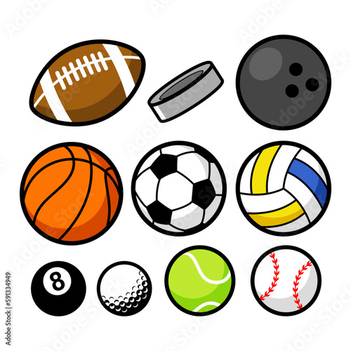VARIOUS SPORTS BALLS VECTOR GRAPHICS