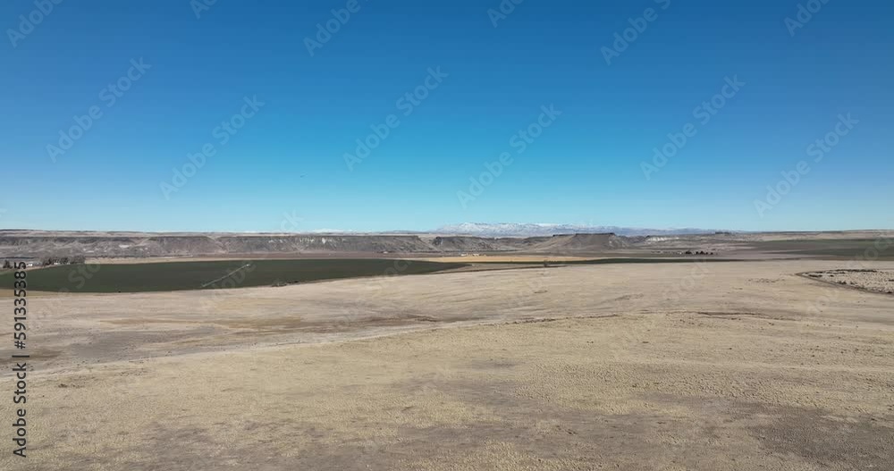 Drone view of Idaho mountains and canyons