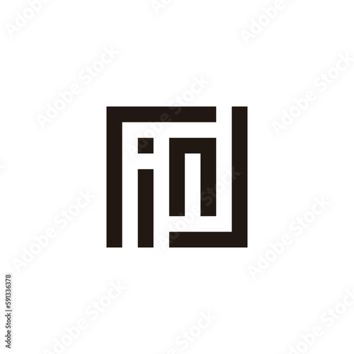 Letter r, i, n and J square geometric symbol simple logo vector