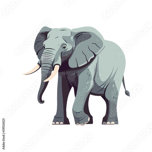 Cute cartoon elephant walking © djvstock