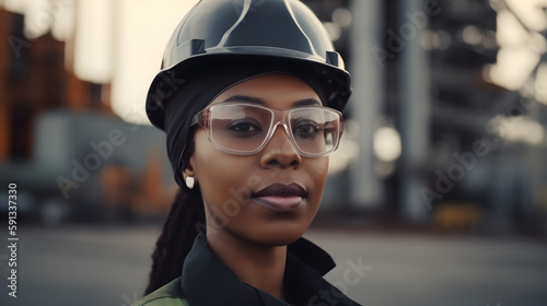 Empowered worker in industry with vision of the future