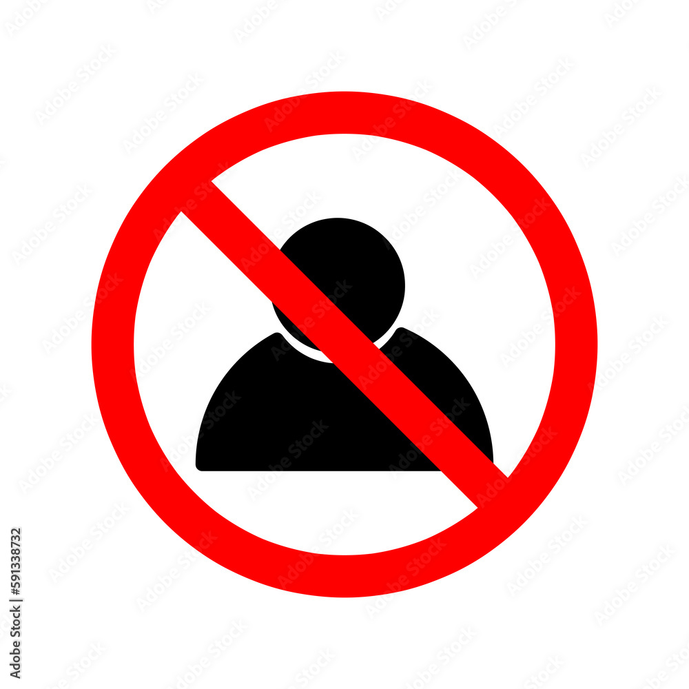 Vecteur Stock No Man Icon People Are Prohibited Stop Or Ban Red Round vecteur-stock-no-man-icon-people-are-prohibited-stop-or-ban-red-round
