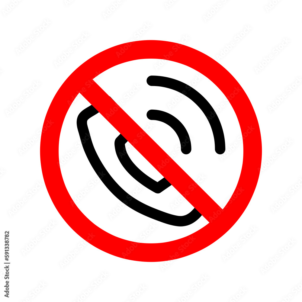No phone. No phone sign isolated. Forbidden cell phone sign. Vector illustration..eps No phone. No phone sign isolated. Forbidden cell phone sign. Vector illustration..eps