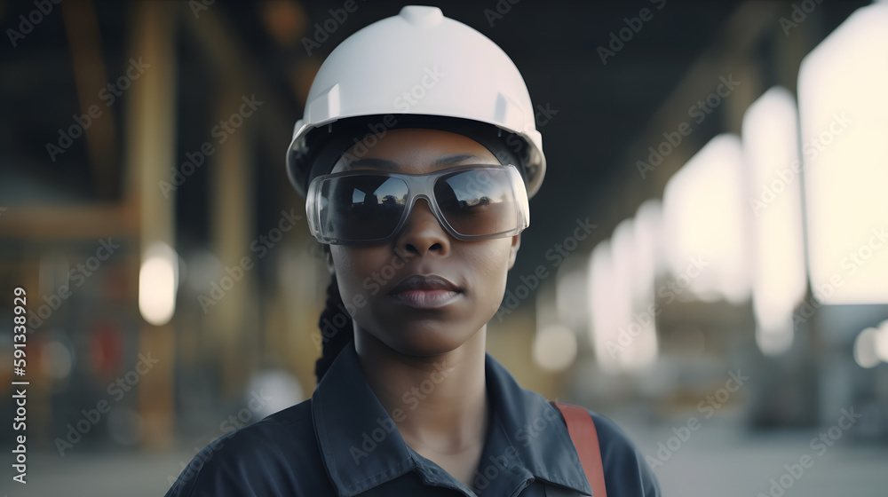 Empowered worker in industry with vision of the future Empowered worker in industry with vision of the future