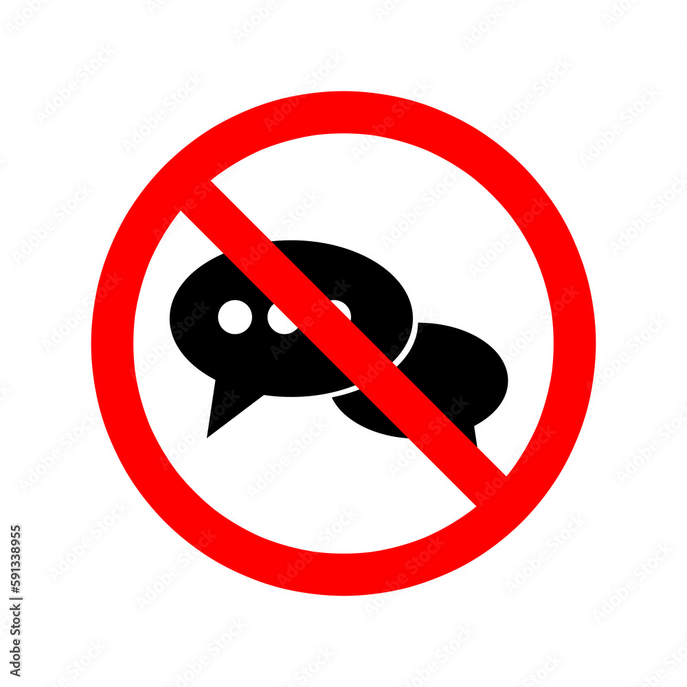 Talking Is Prohibited Sign prohibiting talking vector illustration on white background..eps ...