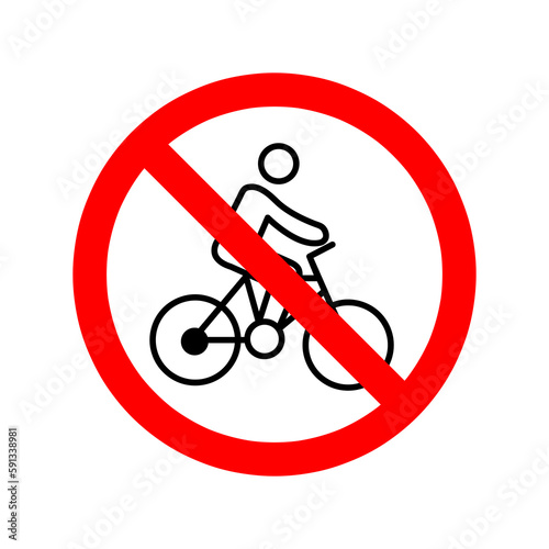 Stop bicycle icon. Vector illustration. Bicycle prohibition sign on white background..eps