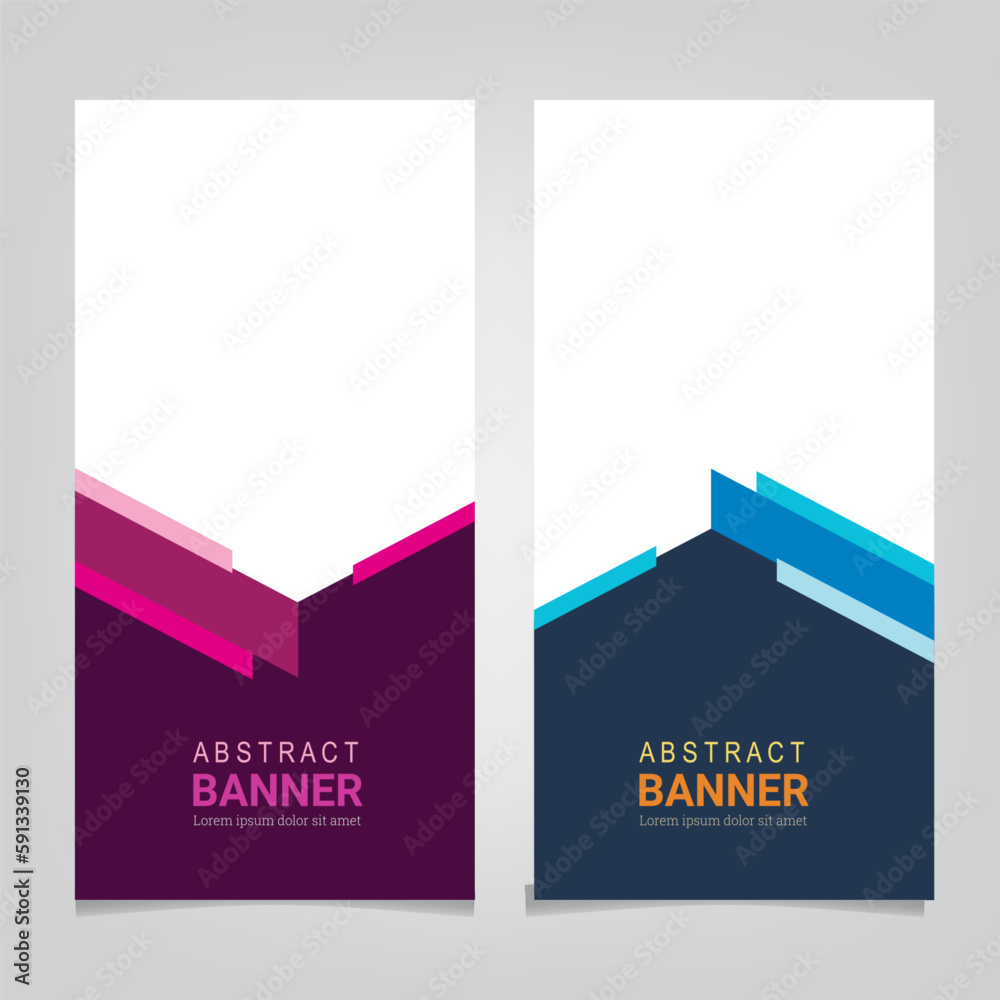 Abstract banner web and social media design template. Vertical or story social media template. Social media feed