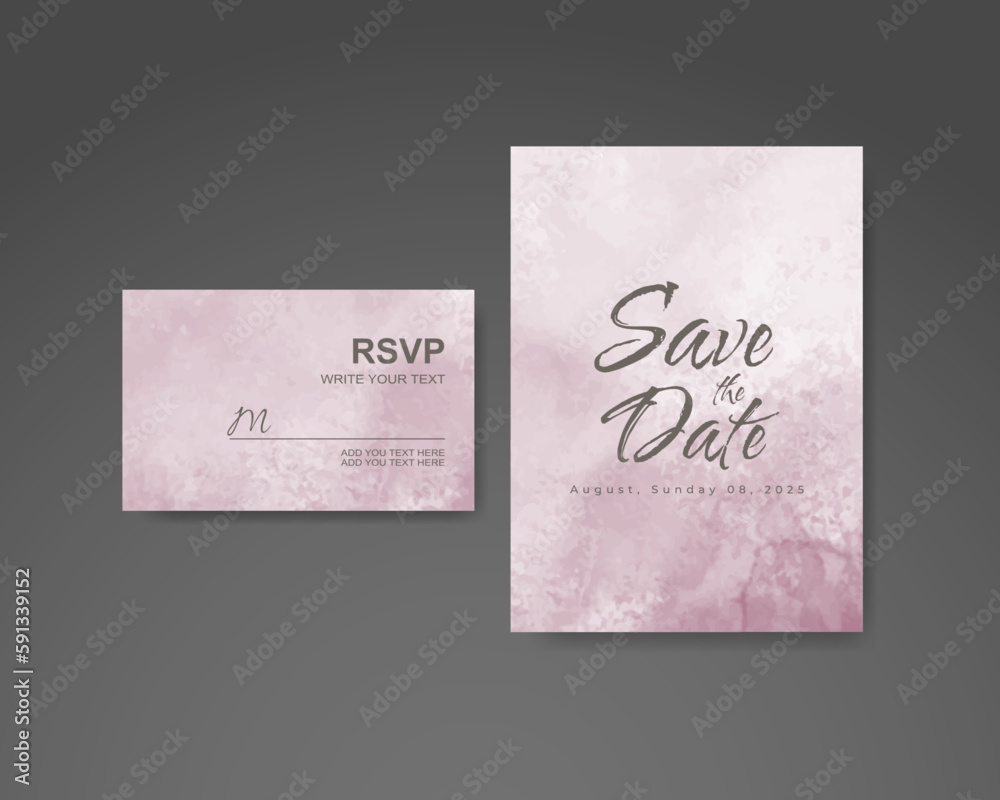 Wedding invitation with abstract watercolor background Wedding invitation with abstract watercolor background