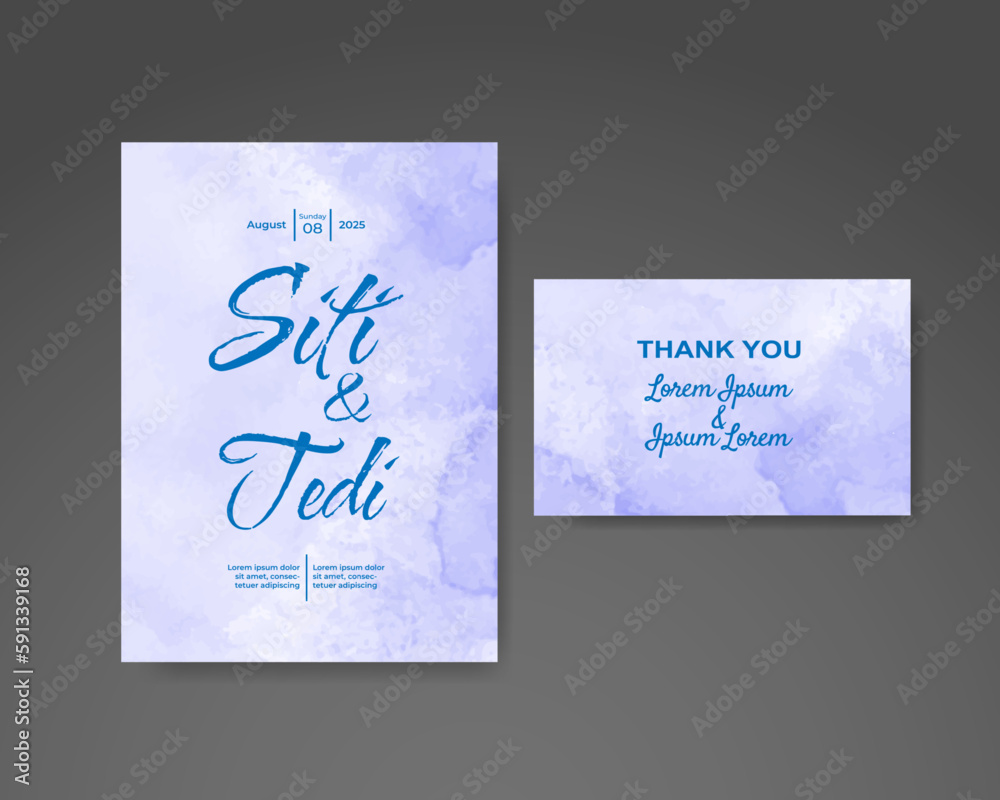 Wedding invitation with abstract watercolor background Wedding invitation with abstract watercolor background