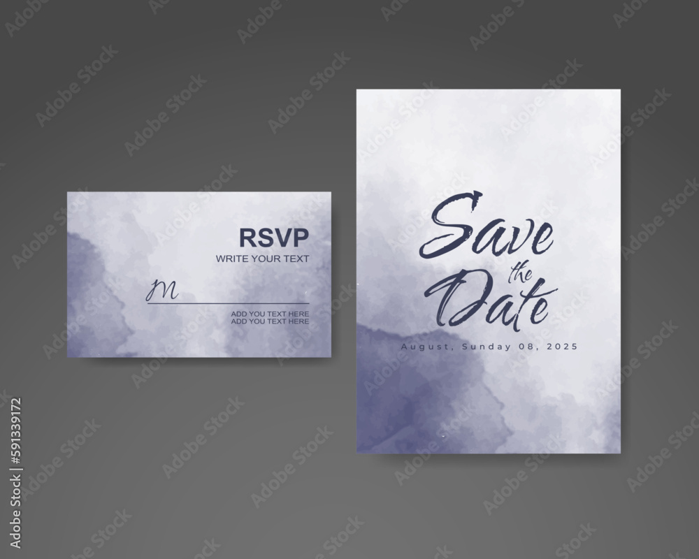 Wedding invitation with abstract watercolor background Wedding invitation with abstract watercolor background