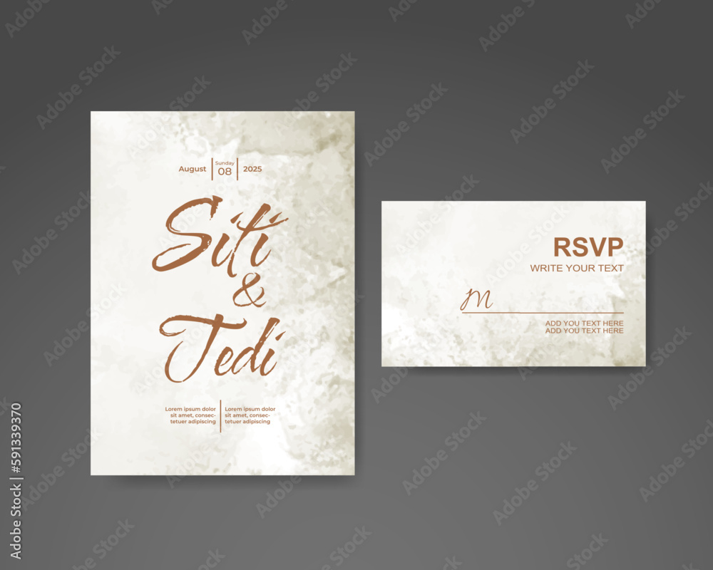 Wedding invitation with abstract watercolor background Wedding invitation with abstract watercolor background