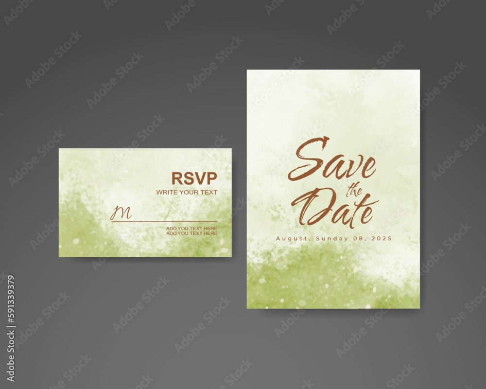 Wedding invitation with abstract watercolor background Wedding invitation with abstract watercolor background
