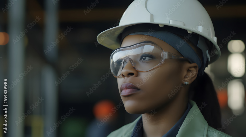 Empowered worker in industry with vision of the future Empowered worker in industry with vision of the future