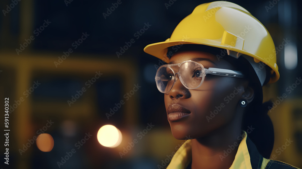 Empowered worker in industry with vision of the future Empowered worker in industry with vision of the future