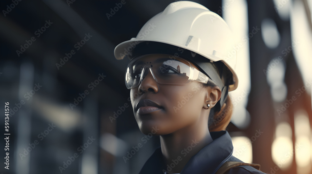 Empowered worker in industry with vision of the future Empowered worker in industry with vision of the future