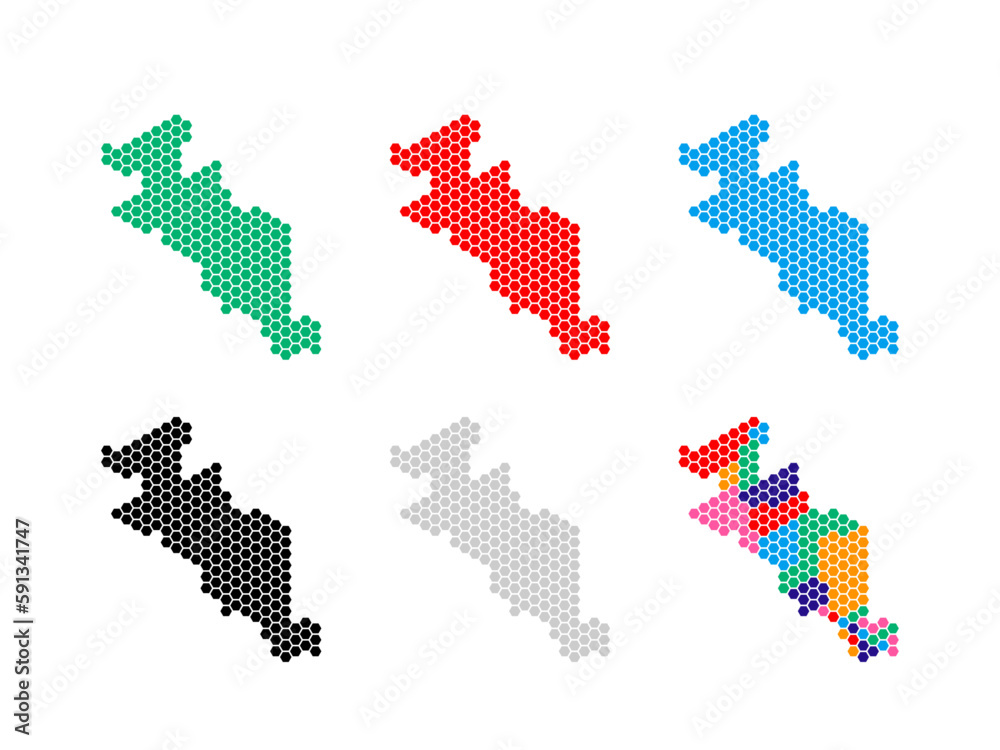 Fototapeta premium 京都府 地図（六角形）