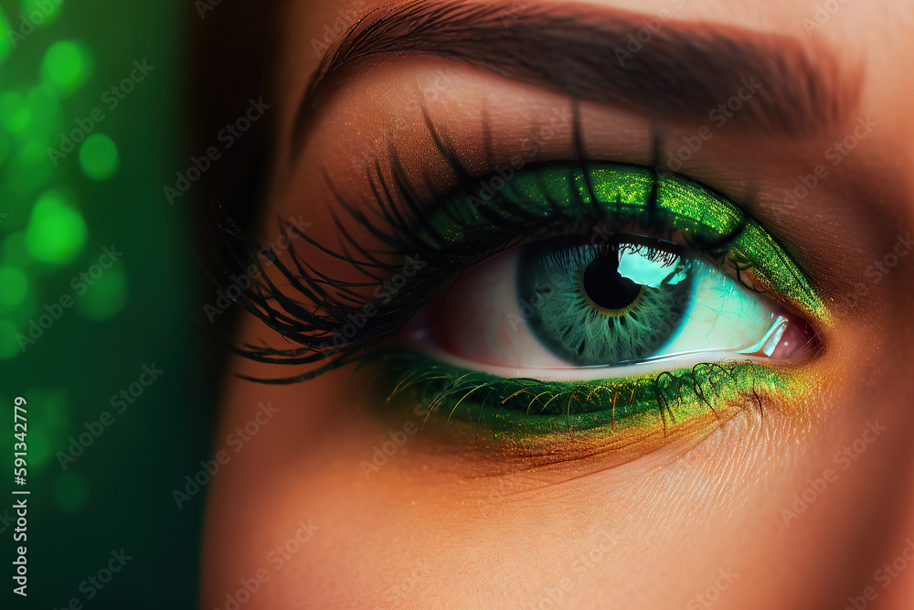 Fototapeta premium beautiful eye with colorful makeup eyeshadow.