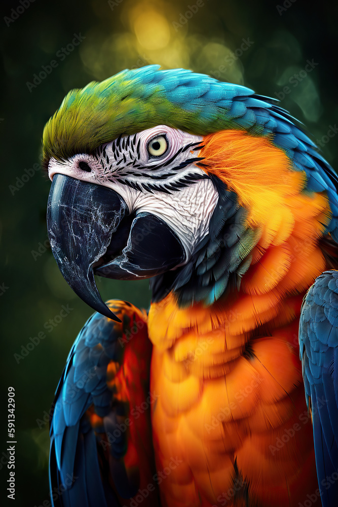 Obraz premium beautiful macaw enjoying spring.