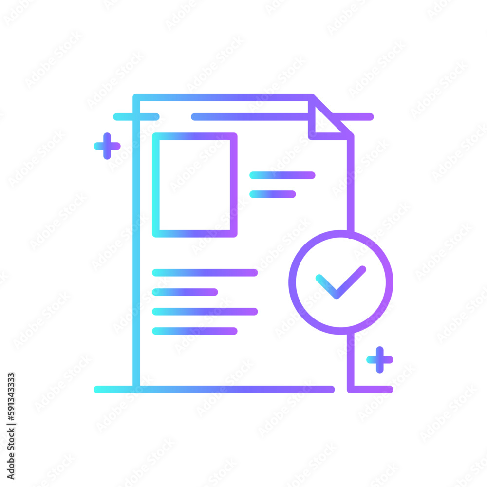 Resume Business and office icon with blue duotone style. cv, contract, career, professional, document, portfolio, skills. Vector illustration