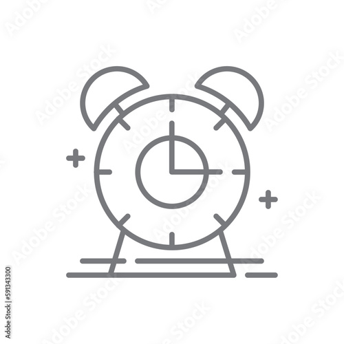 Time Business and office icon with black outline style. clock, hour, timer, watch, minute, deadline, alarm. Vector illustration
