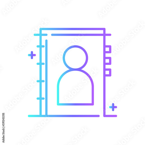 Addres Book Business and office icon with blue duotone style. network, paper, mail, email, reminder, information, page. Vector illustration photo