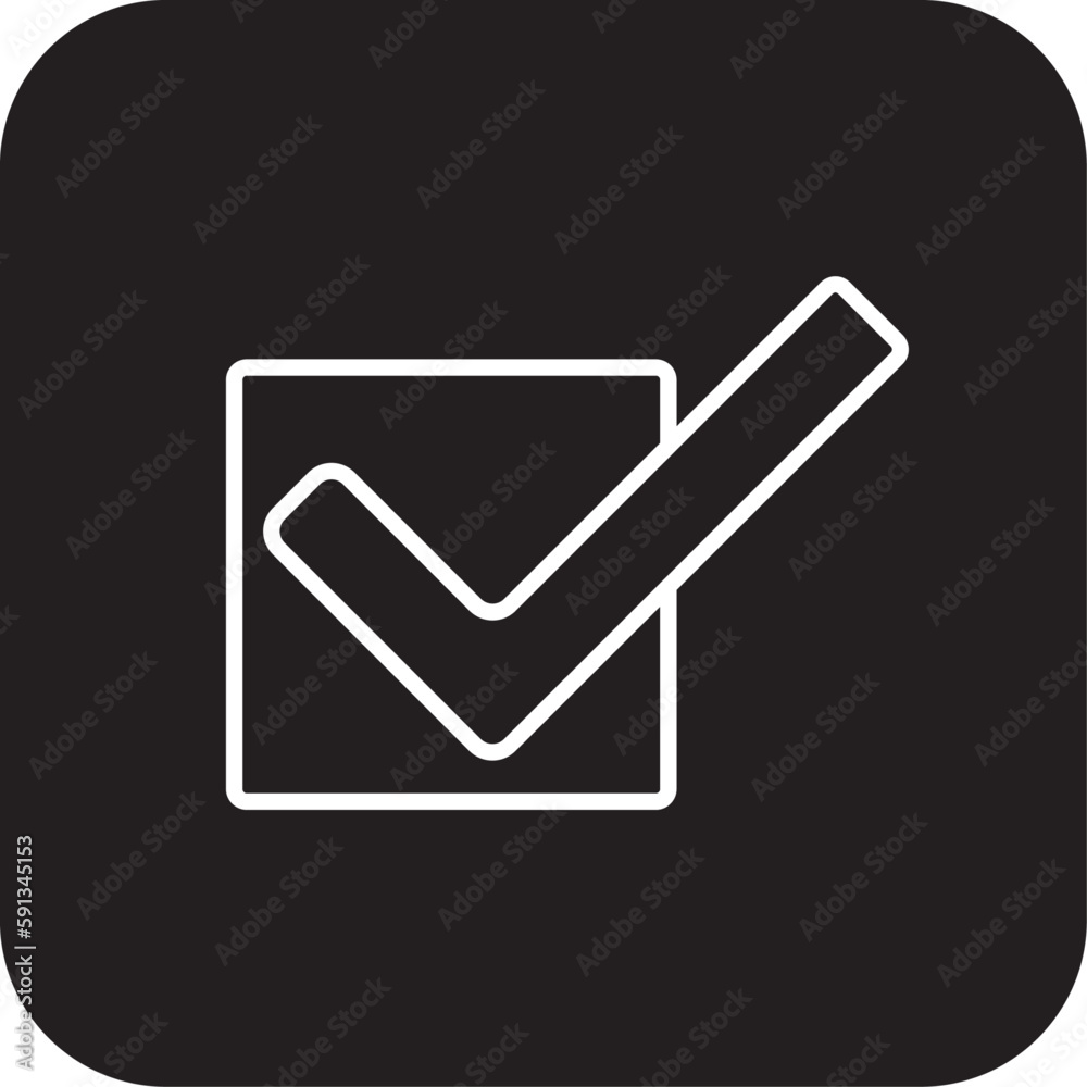 Approved Business and office icon with black filled line style. check, tick, mark, choice, quality, approval, confirm. Vector illustration Approved Business and office icon with black filled line style. check, tick, mark, choice, quality, approval, confirm. Vector illustration