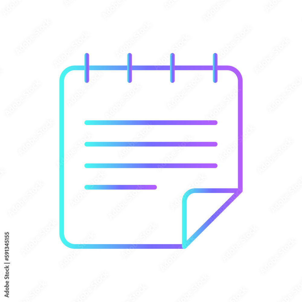 Note book Business and office icon with blue duotone style. document, page, report, form, contract, agreement, message. Vector illustration Note book Business and office icon with blue duotone style. document, page, report, form, contract, agreement, message. Vector illustration