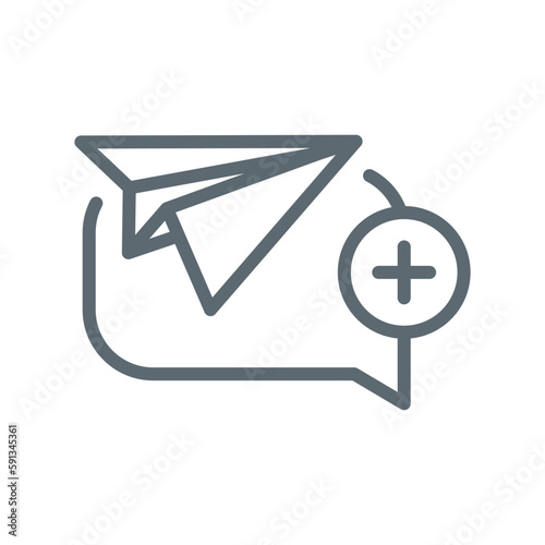 request, faq, ask question, send or add message button concept illustration line icon design editable vector eps10