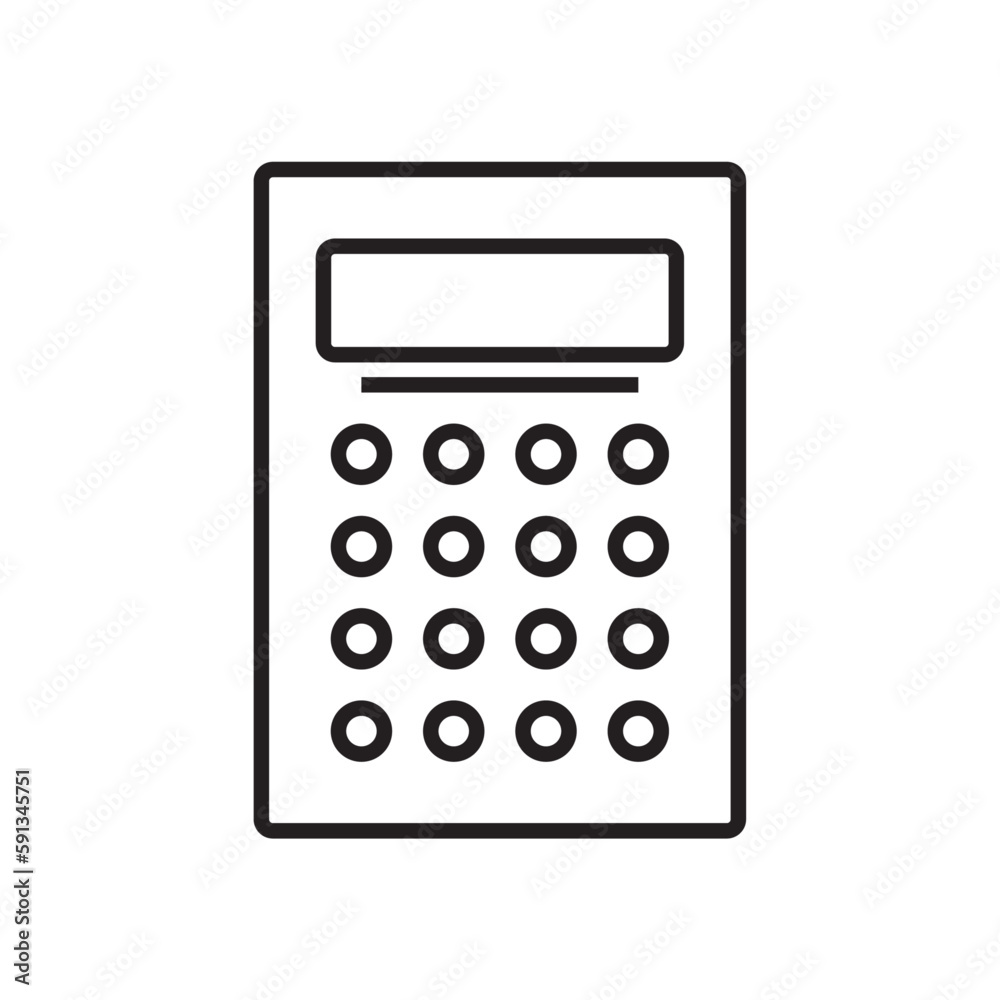 Calculator Finance icon with black outline style. financial, accounting, concept, economy, display, mathematics, math. Vector illustration Calculator Finance icon with black outline style. financial, accounting, concept, economy, display, mathematics, math. Vector illustration